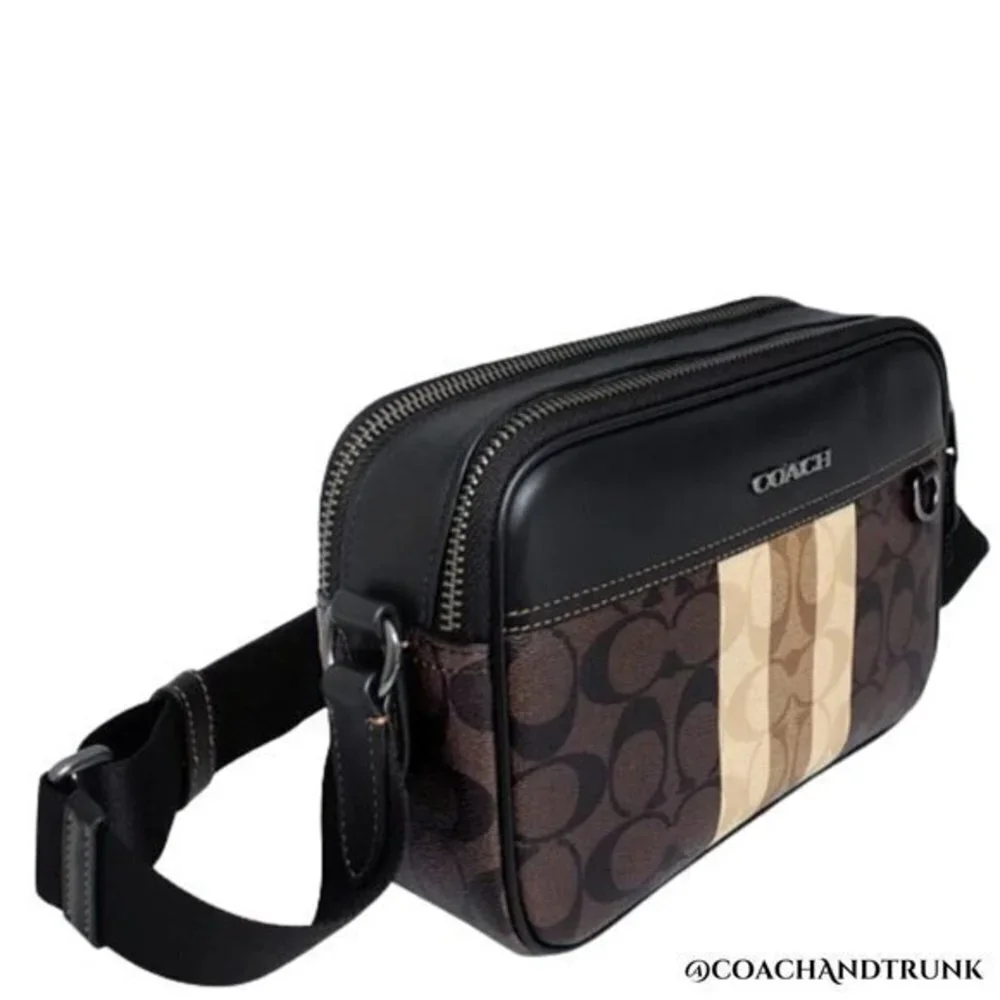 COACH Graham Crossbody In Blocked Signature Canvas With Varsity Stripe NWT